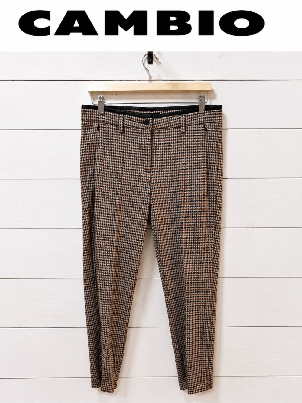 CAMBIO Brown Houndstooth Pants Size 10